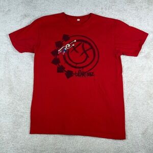 Blink-182 Red Graphic T-Shirt Mens Medium Alstyle Smiley Face Bunny Pop Punk
